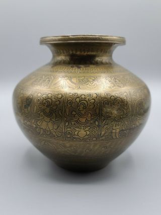 Antique 19th Century Brass Hindu/Indian Lota,  Sacred Holy Water Pot 3