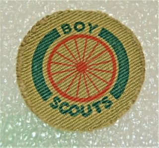 Red Wheel Boy Scout Cyclist Proficiency Award Badge Printed Canvas Troop Wwii