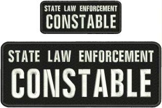 State Law Enforcement Constable Embroidery Patches 4x10 And 2x5hook On Back Blk