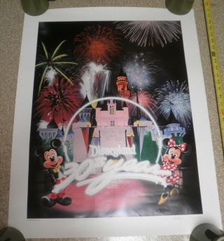 1985 Disneyland 30 Years Charles Boyer Signed Print 23x29 " 818/24500