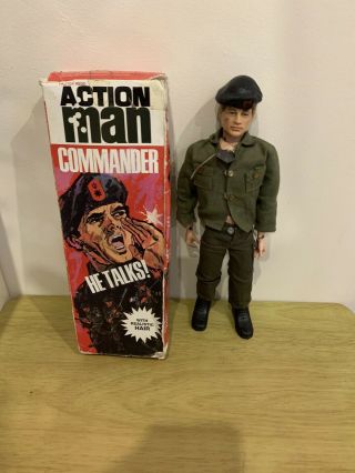 Vintage Action Man Talking Commander Figure Boxed