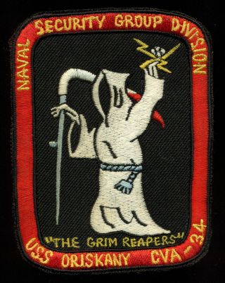 Usn Naval Security Group Division Uss Oriskany Grim Reapers Cva - 34 Patch N - 29