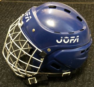 Vintage Blue Jofa 390 Sr Adult Hockey Helmet 381 Sweden Cage