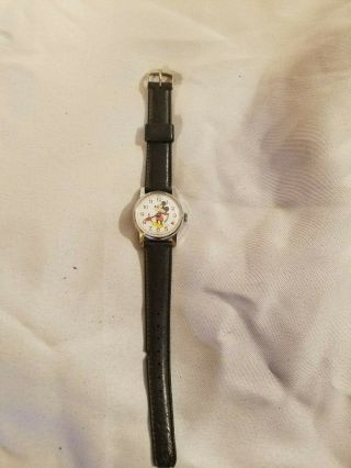 Vintage Bradley Swiss Made Wind Up Disney Mickey Mouse Watch Perfectly