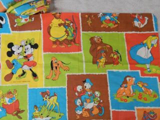 Walt Disney Productions Vintage Bed Sheets Top & Fitted,  Pillow Case,  Usa Mickey