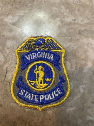 Obsolete Virginia State Police Badge Hat Size Patch