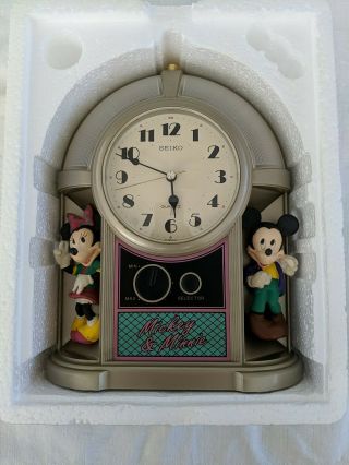 Seiko Disney Mickey Minnie Mouse Alarm Clock Music Box Jukebox