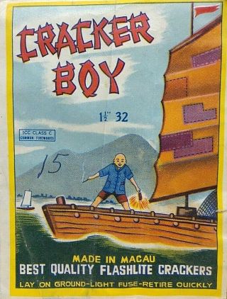 Vintage Cracker Boy Collectible Fireworks Label