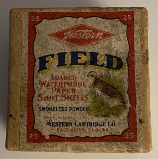 Vintage Very Very Hard To Find Western Field X 410 Shot Shell Box