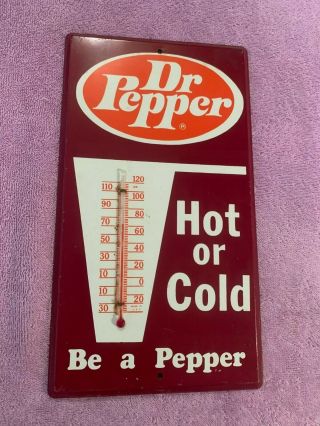 1970s Vintage Dr Pepper Hot Or Cold Be A Pepper Thermometer Sign 1970s