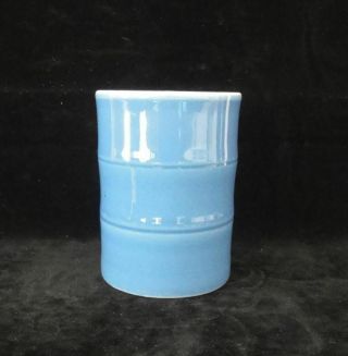 Very Rare Old Chinese Bamboo Shape Blue Glaze Porelain Brush Pot Vase