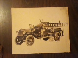 Old Photograph Of A Fire Truck Looks Like It Says Carthage Fire Department