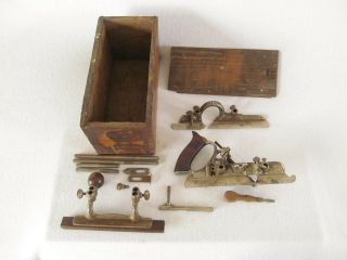 Vintage Stanley No.  45 Combination Plane In The Wood Box