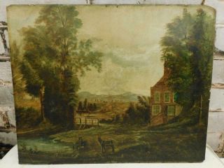 Really Old Painting Antique Oil Landscape Signed