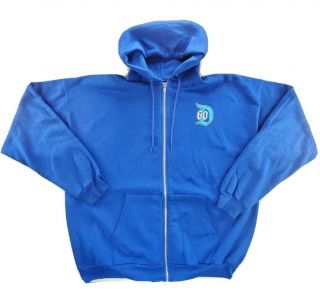 Disneyland Resort 60th Anniversary Blue Full - Zip Hoodie Jacket Unisex Size Xl