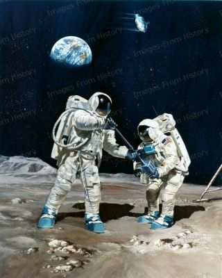 8x10 Print Nasa Apollo 11 Space Art Neil Armstrong Buzz Aldrin Soil Samples 106