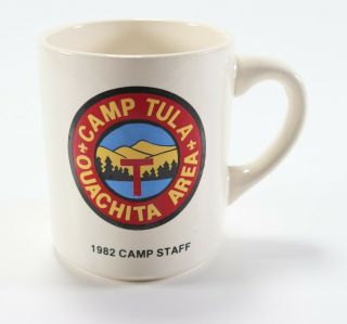 Vtg 1982 Camp Tula Ouachita Council Staff Boy Scouts Of America Coffee Mug Cup