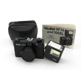 Rollei Xf35 Compact Rangefinder Film Camera Sonnar 2.  3/40 & Case Vintage 10612