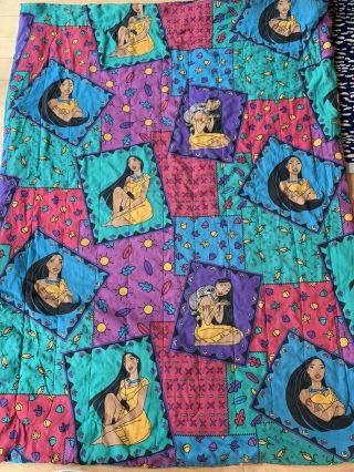 Vintage Disney Pocahontas Twin Bed Comforter Blanket 82” X 62”