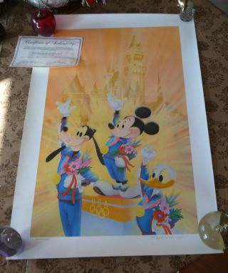 ' 88 Olympic Charles Boyer Poster Print Disney A GOLDEN DREAM AT DISNEYLAND & 2