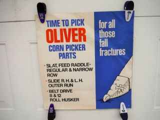 Vintage Oliver Farm Equipment Corn Picker Parts Poster 1950 