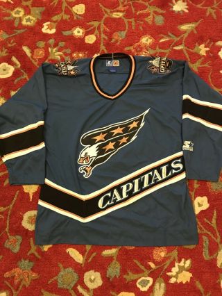 Vintage Starter Washington Capitals Team Hockey Jersey.  Size L