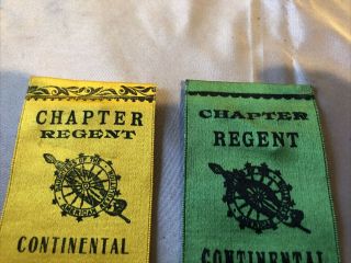 Two (2) Chapter Regent Continental Congress N.  S.  D.  A.  R.  Ribbons 1925 - 1926 2