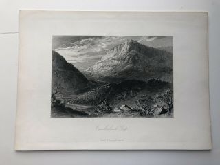 C.  1872 Large Antique Engraving Cumberland Gap Appalachian Mountains 111718