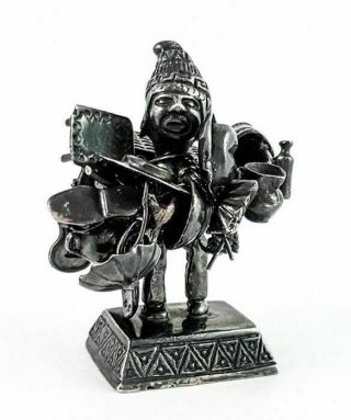 Sterling Silver Figurine Ekeko God Of Abundance And Prosperity,  Ornate Vintage