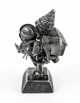 Sterling silver figurine Ekeko god of abundance and prosperity,  ornate vintage 3