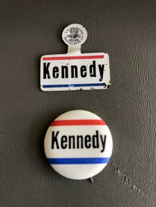 2 Vintage John F.  Kennedy Jfk Presidential Campaign Pin Button Set 