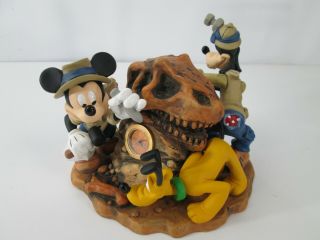 Disney Animal Kingdom Figurine Clock Big Dig In The Boneyard Mickey Goofy Pluto