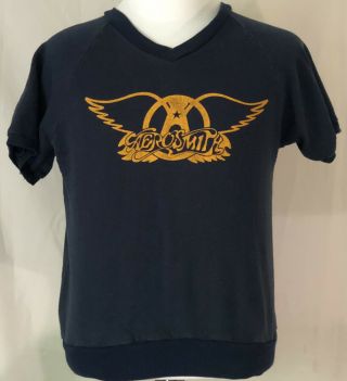 Aerosmith 1982 Rock In A Hard Place Era Blue Sweatshirt Vintage Size Xl