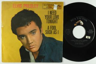 Elvis Presley Picture Sleeve 45 - I Need Your Love Tonight - Rca Victor - Mp3