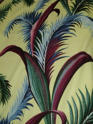 Tiki Style,  Vintage Barkcloth Drapery Panel,  Bright Colors