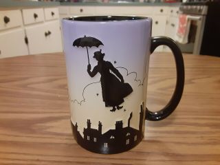 Disney Park Mary Poppins Silhouette 3d Embossed Coffee Mug