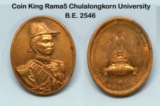 Copper Coin King Rama 5 Thai Buddha Amulet Magic Lucky Charm Real Pendant M03