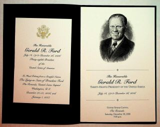 President Gerald R.  Ford Capitol Lying In State Funeral Program & Card 2006 - 07