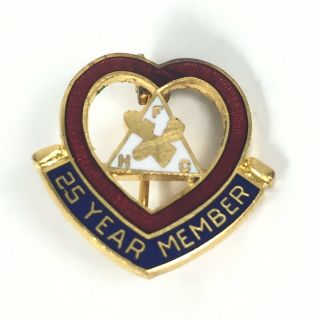 Vintage Loyal Order Of Moose 25 Year Member Pin Heart Faith Hope Charity Fhc