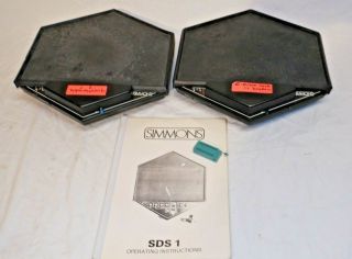 Two Vintage 1989 Simmons Sds - 1 Sample Player Pads Both Pads Need Work
