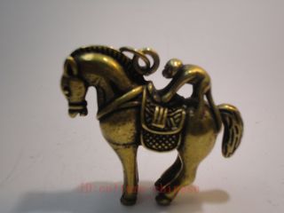 Collected Old China Bronze Carving Horse Above Monkey Statue Pendant Amulet Gift