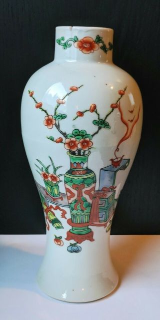Great 19th C.  Chinese Famille Verte Porcelain Meiping Vase Precious Objects