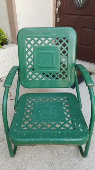 Vintage Mid Century Metal Porch Bounce/rocking Chair