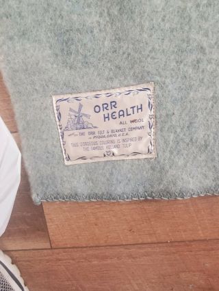 Vintage Orr Health All Wool Reversible Tulip Blanket - 77 " X 87 "