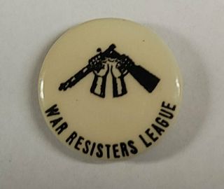 Vtg 1960s War Resisters League Pin Pinback Button Anti - Vietnam Hippie Broken Gun