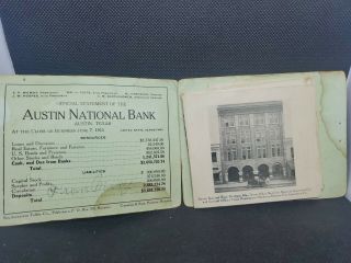 1912 Austin National Bank Statement Book with a George Washington 1 cent Stamp 2
