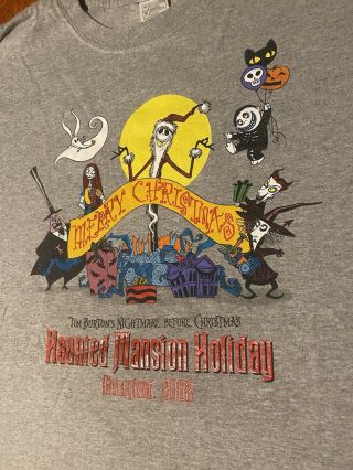2002 Haunted Mansion Holiday Shirt - Disneyland - Xl Nightmare Before Christmas