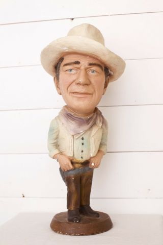 Vintage 1970s John Wayne The Duke Esco Chalk 18.  5” Figure Cowboy Western Display