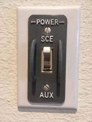 Nasa Apollo 12 “sce To Aux” Switch Plate Add On 3 - D Printed Usa Made