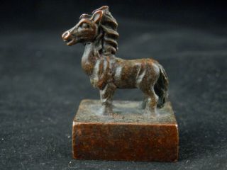 Good Quality Antique Chinese Brass Hand Made Horse Seal S081